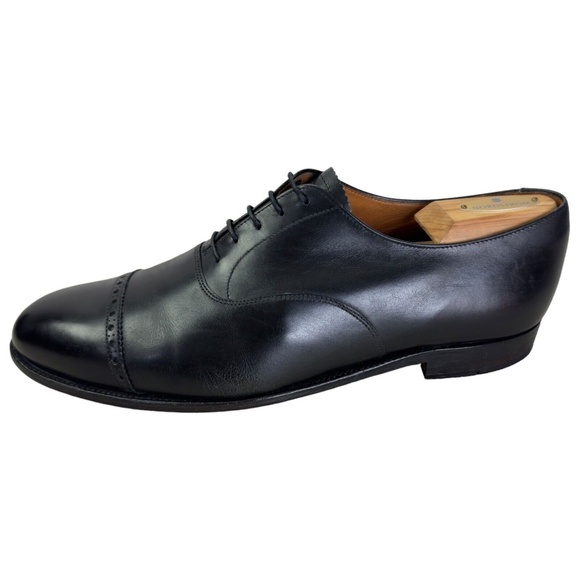 Turnbull & Asser Black Oxford Leather Captoe Dress Shoes Made in England Mens 10 main image 4